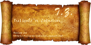 Tulipán Zebulon névjegykártya